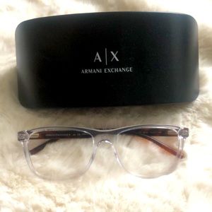 AX Armani exchange clear glasses frames and eyeglass case